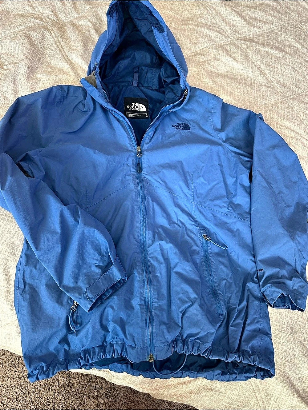 The North Face Hooded Windbreaker Jacket Blue Large